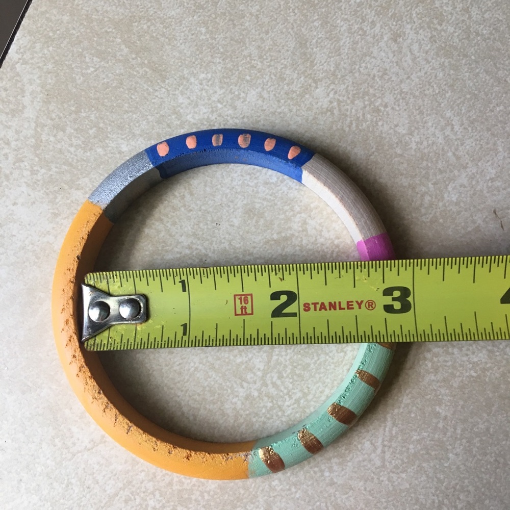 Beautiful Hand Painted Wooden Bracelets - Pair - Picture 4 of 5